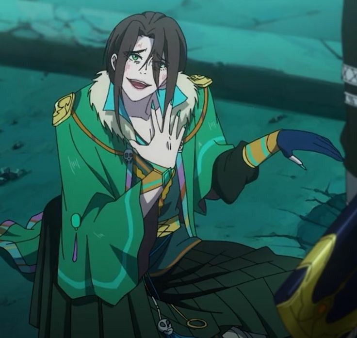 A screen shot of Qi Rong sitting on the ground and kind of doing the gay hand signal. Sorce: An episode in season two of Heavens Official Blessings. I can not remember what episode and am currently too lazy to look